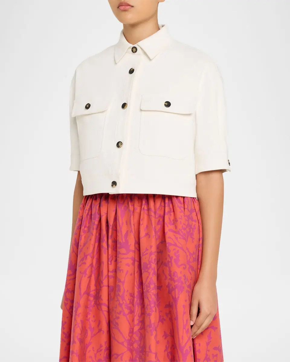 Max Mara Cropped Button-Down Jacket | Thumbnail 4 Max Mara Cropped Button-Down Jacket | Thumbnail 4