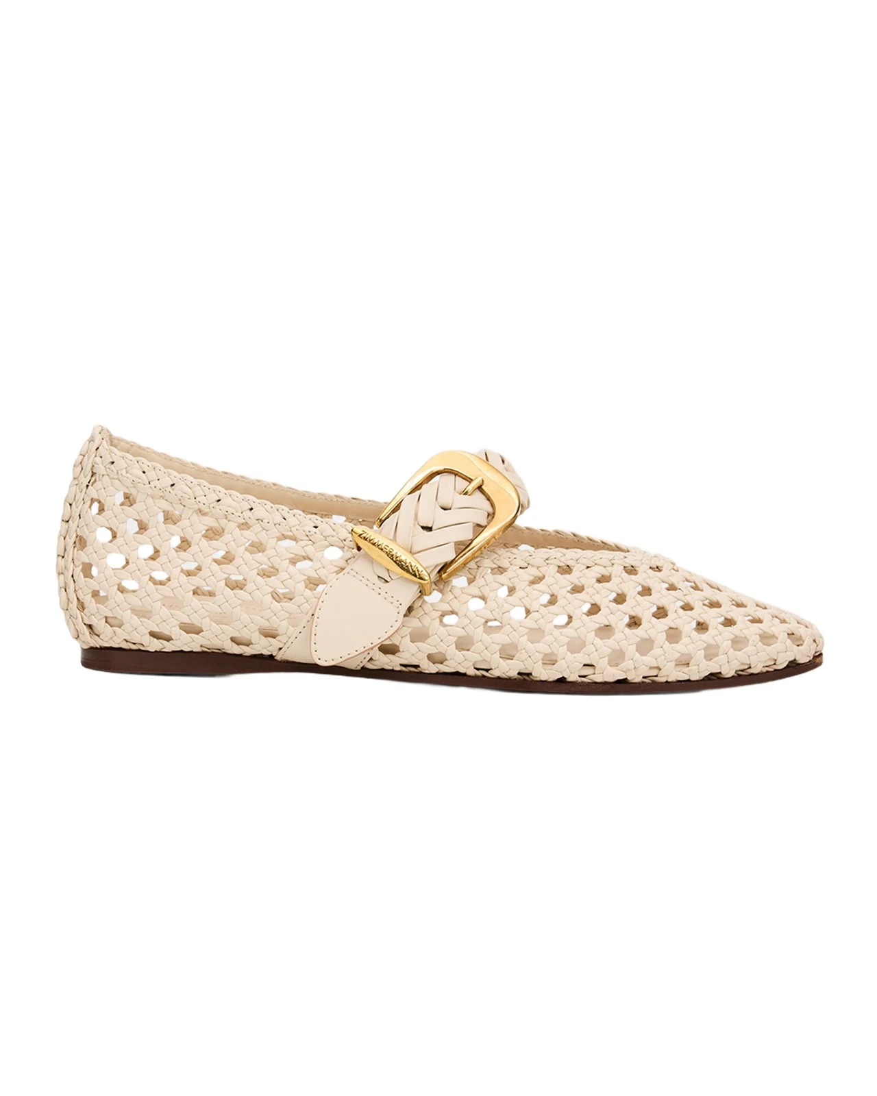 Zimmermann Alchemy Woven Leather Ballerina Flats