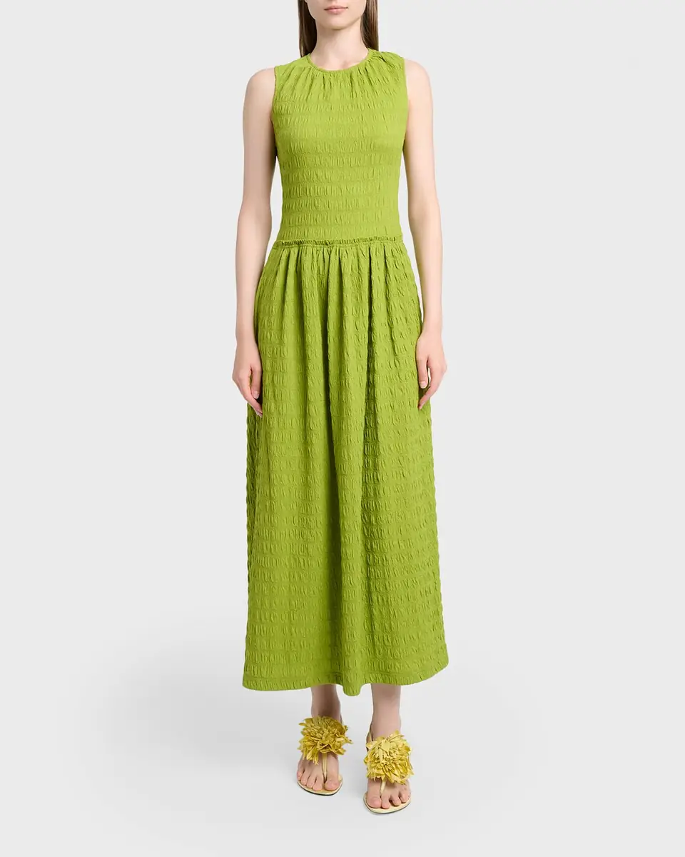Proenza Schouler White Label Zoira Sleeveless Textured Cotton Maxi Dress | Thumbnail 2 Proenza Schouler White Label Zoira Sleeveless Textured Cotton Maxi Dress | Thumbnail 2