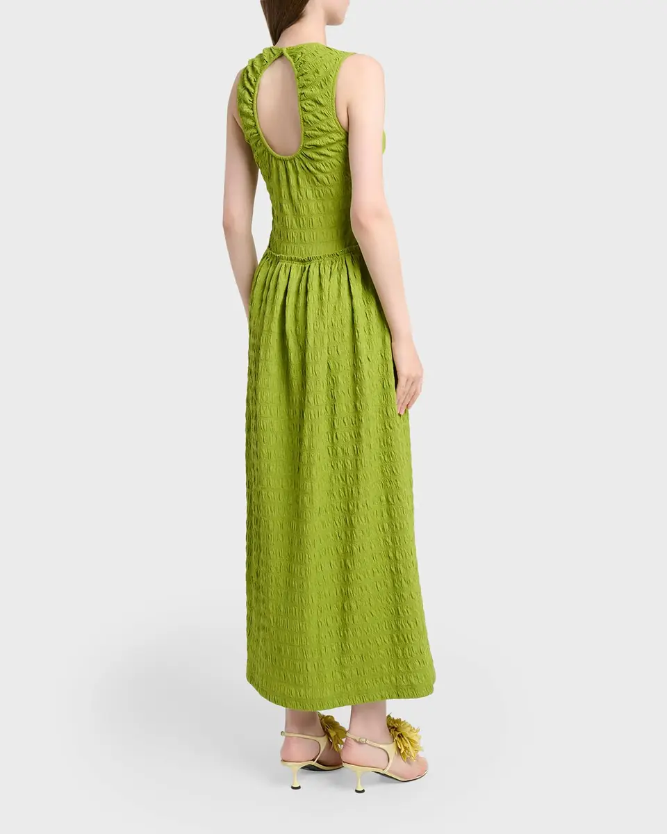 Proenza Schouler White Label Zoira Sleeveless Textured Cotton Maxi Dress | Thumbnail 3 Proenza Schouler White Label Zoira Sleeveless Textured Cotton Maxi Dress | Thumbnail 3