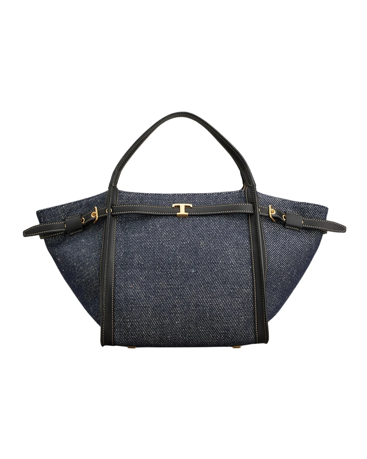Small Timeless T Belted Cotton Shopping Tote Bag Small Timeless T Belted Cotton Shopping Tote Bag