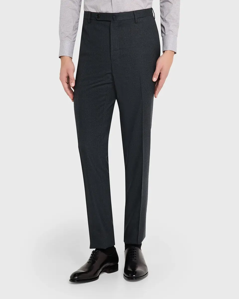 Incotex Men's Micro-Houndstooth Wool and Cashmere Trousers | Thumbnail 4