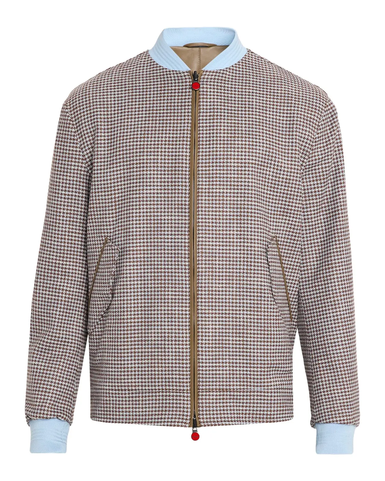 Men's Houndstooth Check Wool and Silk Blouson Men's Houndstooth Check Wool and Silk Blouson