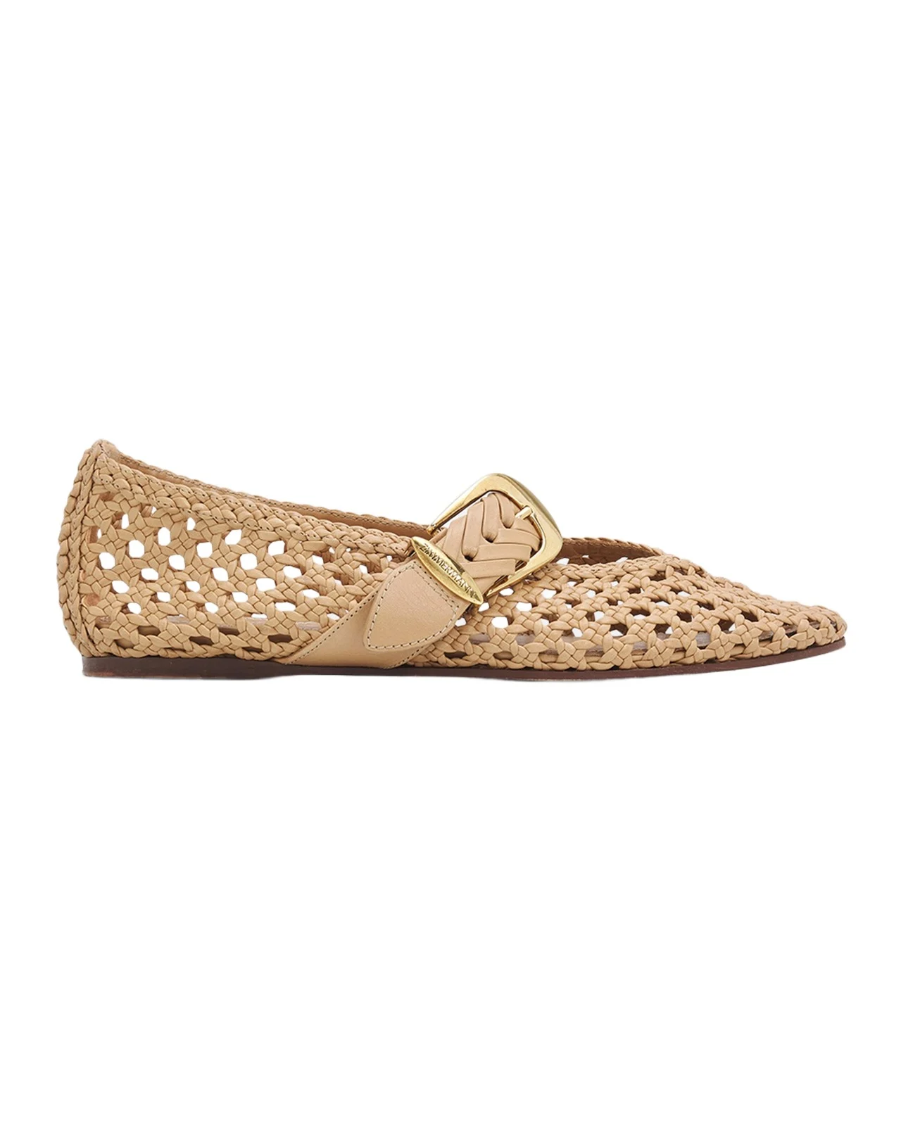 Zimmermann Alchemy Woven Leather Ballerina Flats
