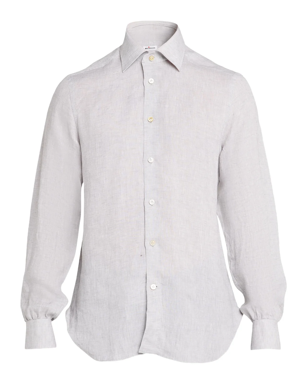 Men's Solid Linen Button-Down Shirt with Mother-Of-Pearl Men's Solid Linen Button-Down Shirt with Mother-Of-Pearl