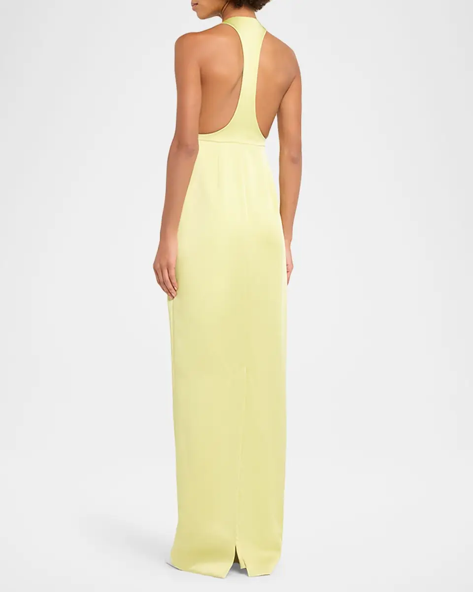 Et Ochs Constance Racerback Satin Halter Gown | Thumbnail 3 Et Ochs Constance Racerback Satin Halter Gown | Thumbnail 3