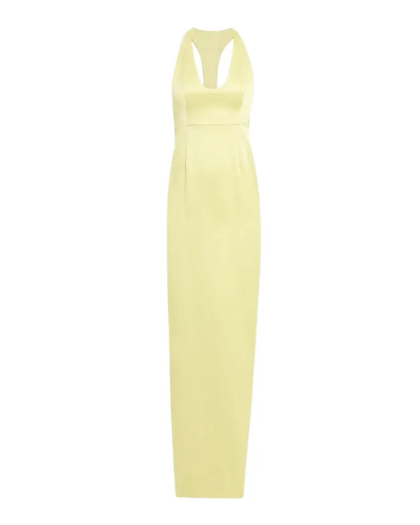 Constance Racerback Satin Halter Gown Constance Racerback Satin Halter Gown