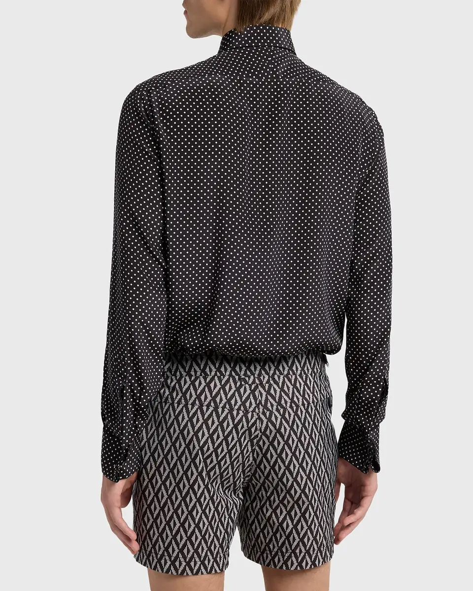 Tom Ford Men's Lyocell Polka Dot French Cuff Sport Shirt | Thumbnail 3