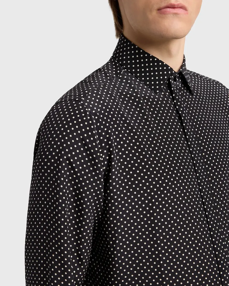 Tom Ford Men's Lyocell Polka Dot French Cuff Sport Shirt | Thumbnail 5