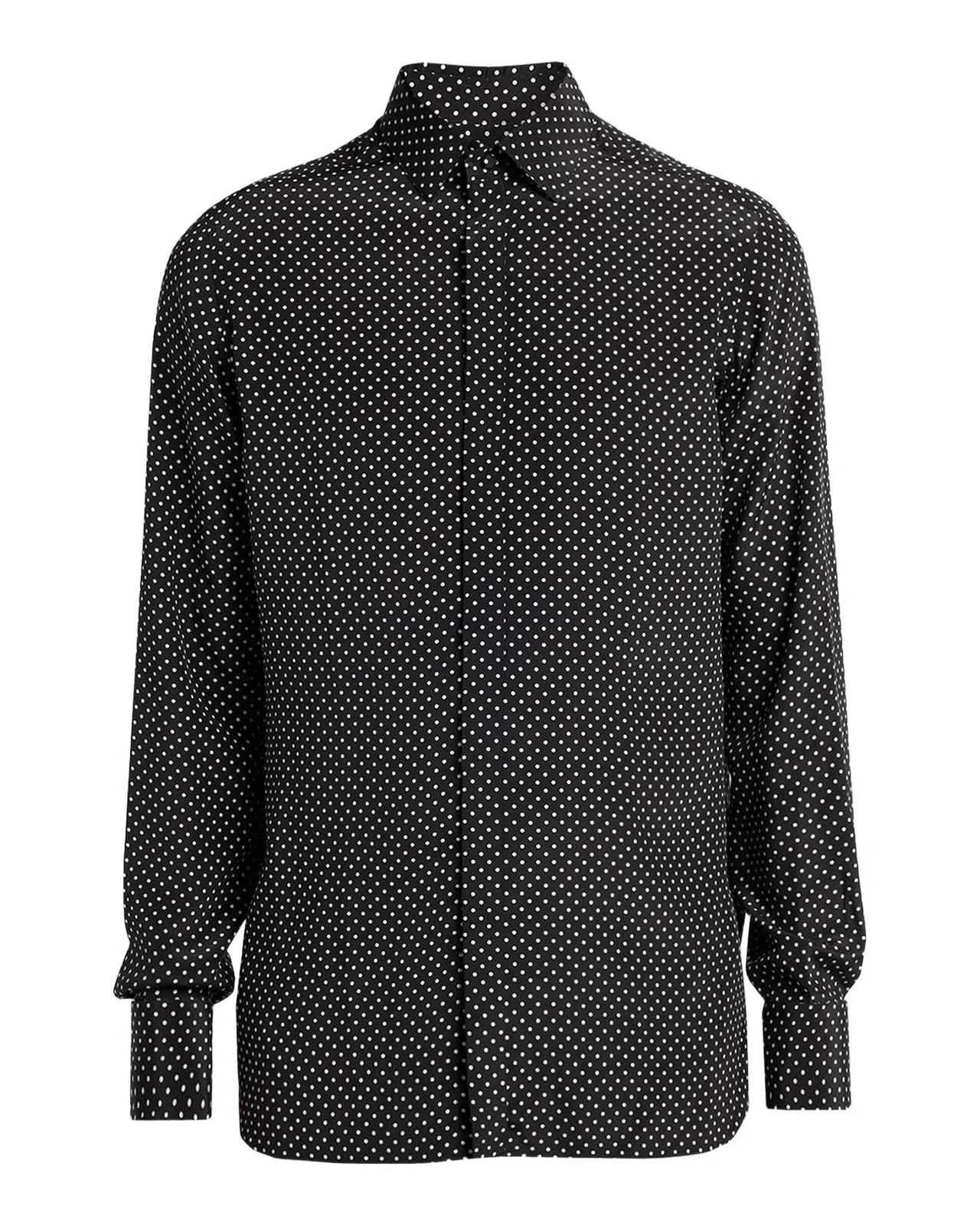Men's Lyocell Polka Dot French Cuff Sport Shirt