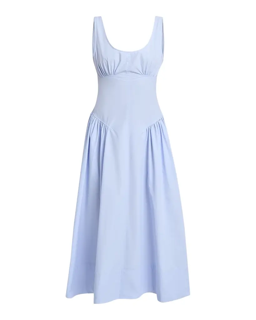 Proenza Schouler White Label Kendall Drop-Waist Cotton Midi Dress | Image 1 Proenza Schouler White Label Kendall Drop-Waist Cotton Midi Dress | Image 1