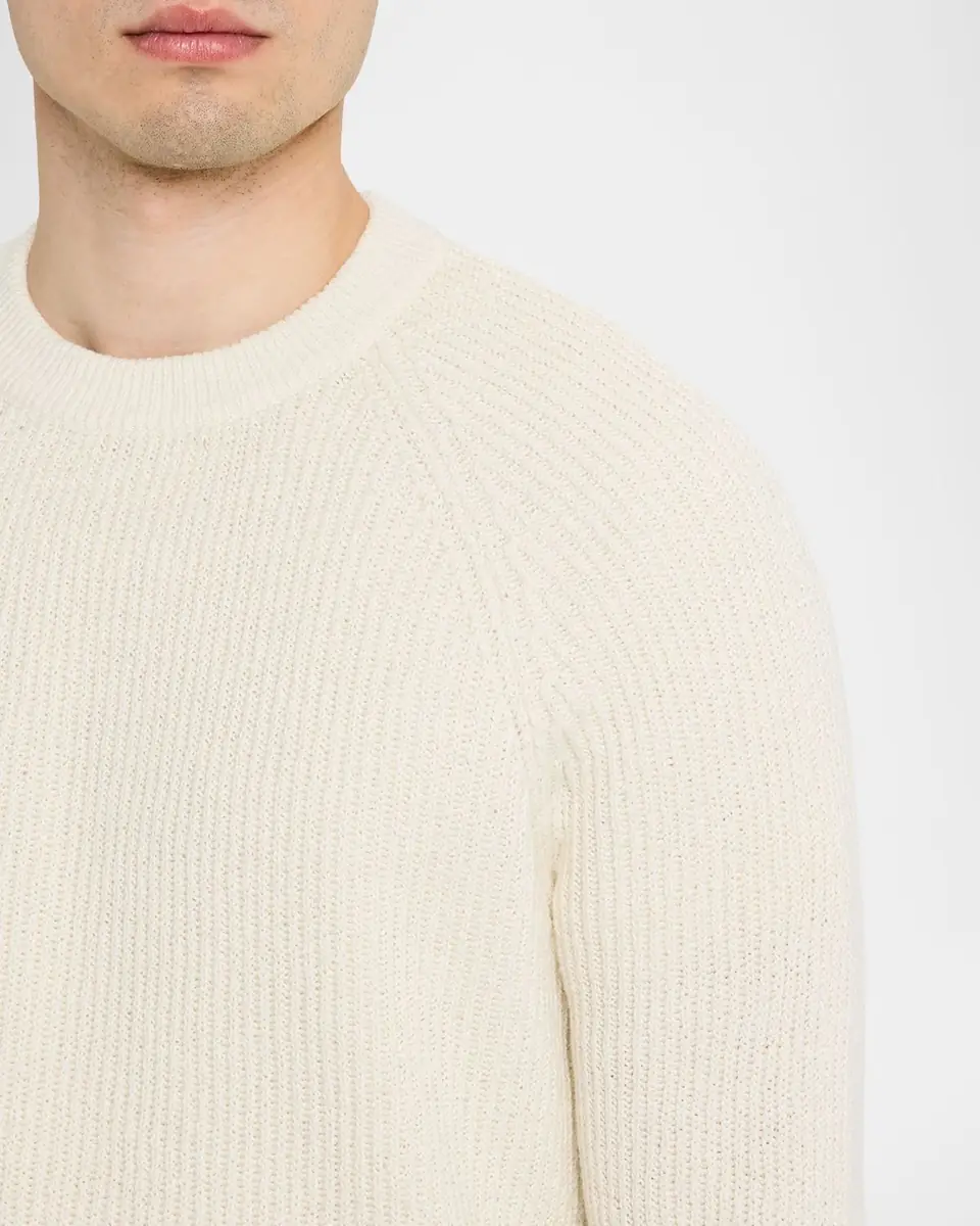 Brunello Cucinelli Men's Cotton Rib Crewneck Sweater | Thumbnail 5 Brunello Cucinelli Men's Cotton Rib Crewneck Sweater | Thumbnail 5