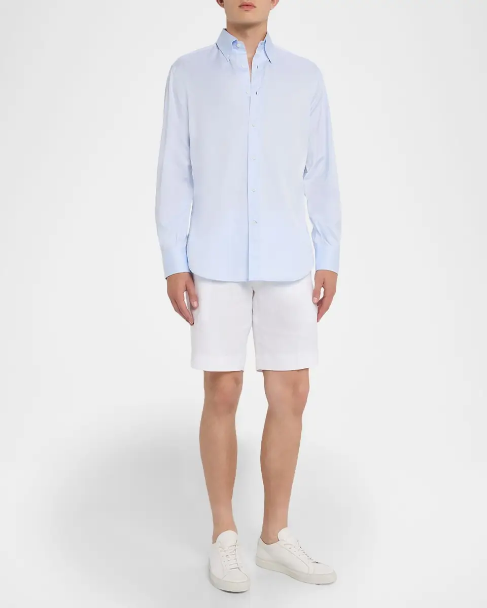 Brunello Cucinelli Men's Twill Classic Fit Button-Down Shirt | Thumbnail 2 Brunello Cucinelli Men's Twill Classic Fit Button-Down Shirt | Thumbnail 2