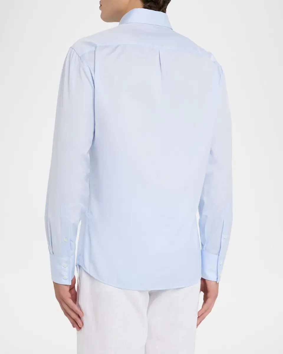 Brunello Cucinelli Men's Twill Classic Fit Button-Down Shirt | Thumbnail 3 Brunello Cucinelli Men's Twill Classic Fit Button-Down Shirt | Thumbnail 3