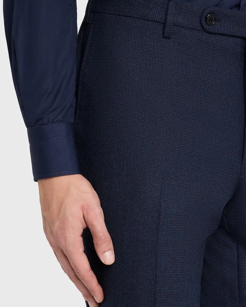 Incotex Men's Micro-Houndstooth Wool and Cashmere Trousers | Thumbnail 5