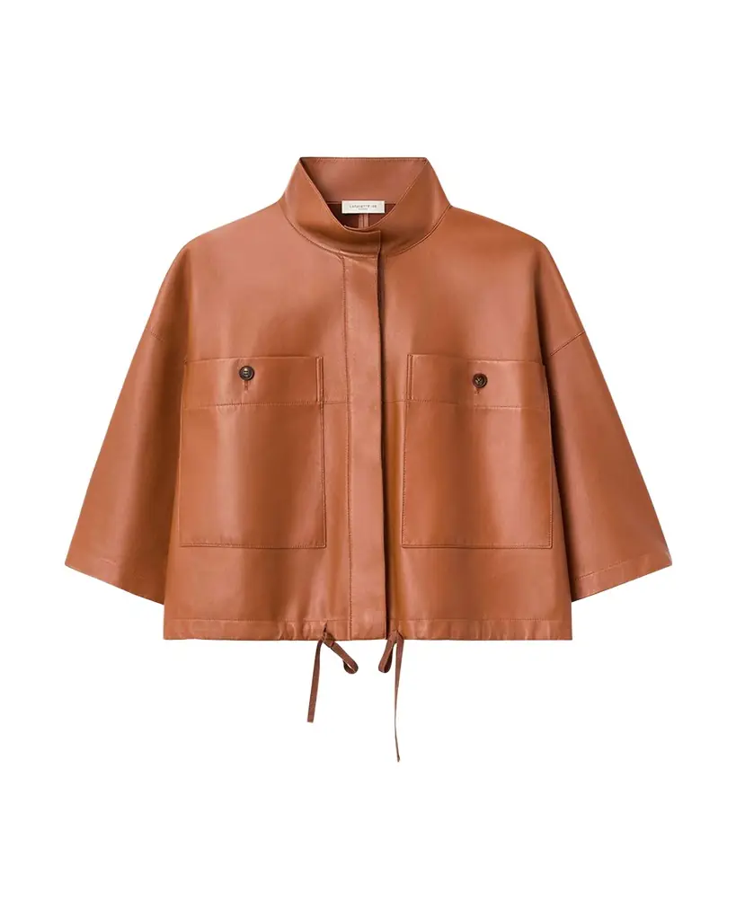 Lafayette 148 New York Oversized Cropped Leather Shirt Jacket | Image 1 Lafayette 148 New York Oversized Cropped Leather Shirt Jacket | Image 1