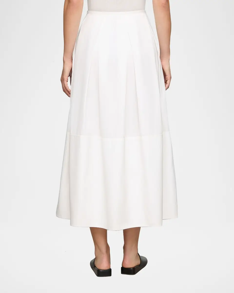 Lafayette 148 New York Pleated Organic Cotton Poplin Midi Skirt | Thumbnail 3 Lafayette 148 New York Pleated Organic Cotton Poplin Midi Skirt | Thumbnail 3