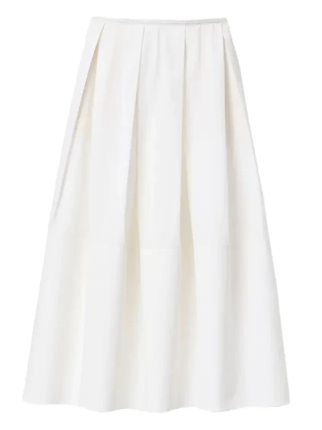 Pleated Organic Cotton Poplin Midi Skirt Pleated Organic Cotton Poplin Midi Skirt