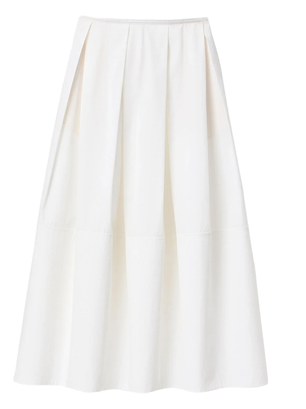 Pleated Organic Cotton Poplin Midi Skirt Pleated Organic Cotton Poplin Midi Skirt