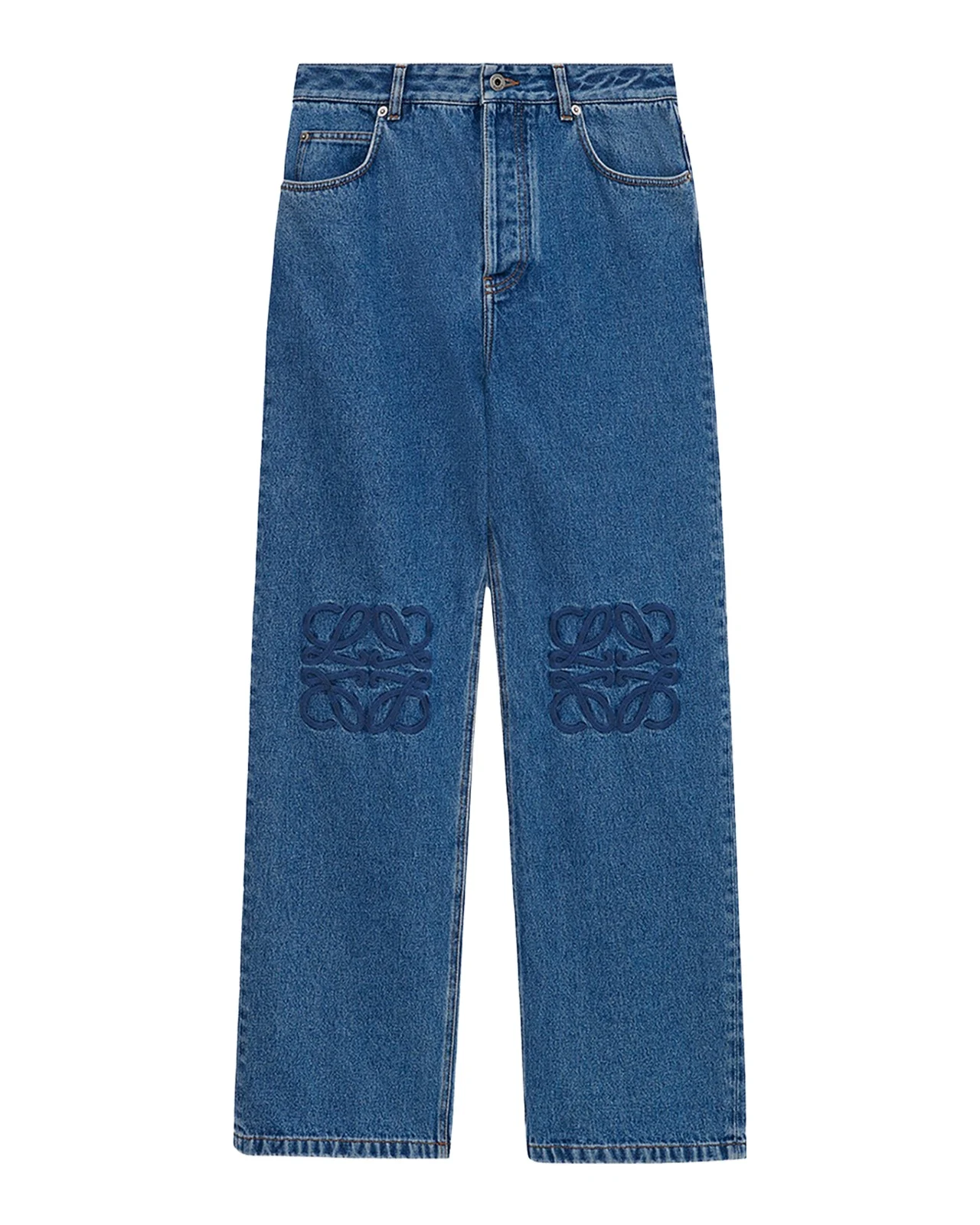 Loewe Men's Anagram Denim Baggy-Fit Jeans