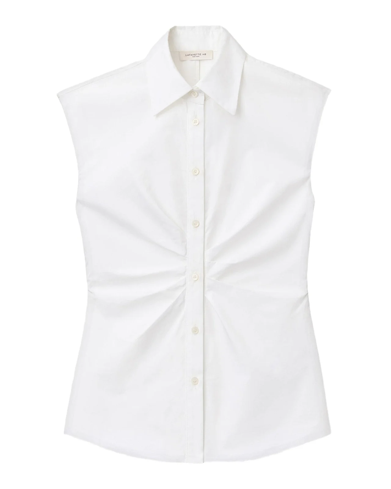 Pleated-Front Organic Cotton Poplin Shirt Pleated-Front Organic Cotton Poplin Shirt