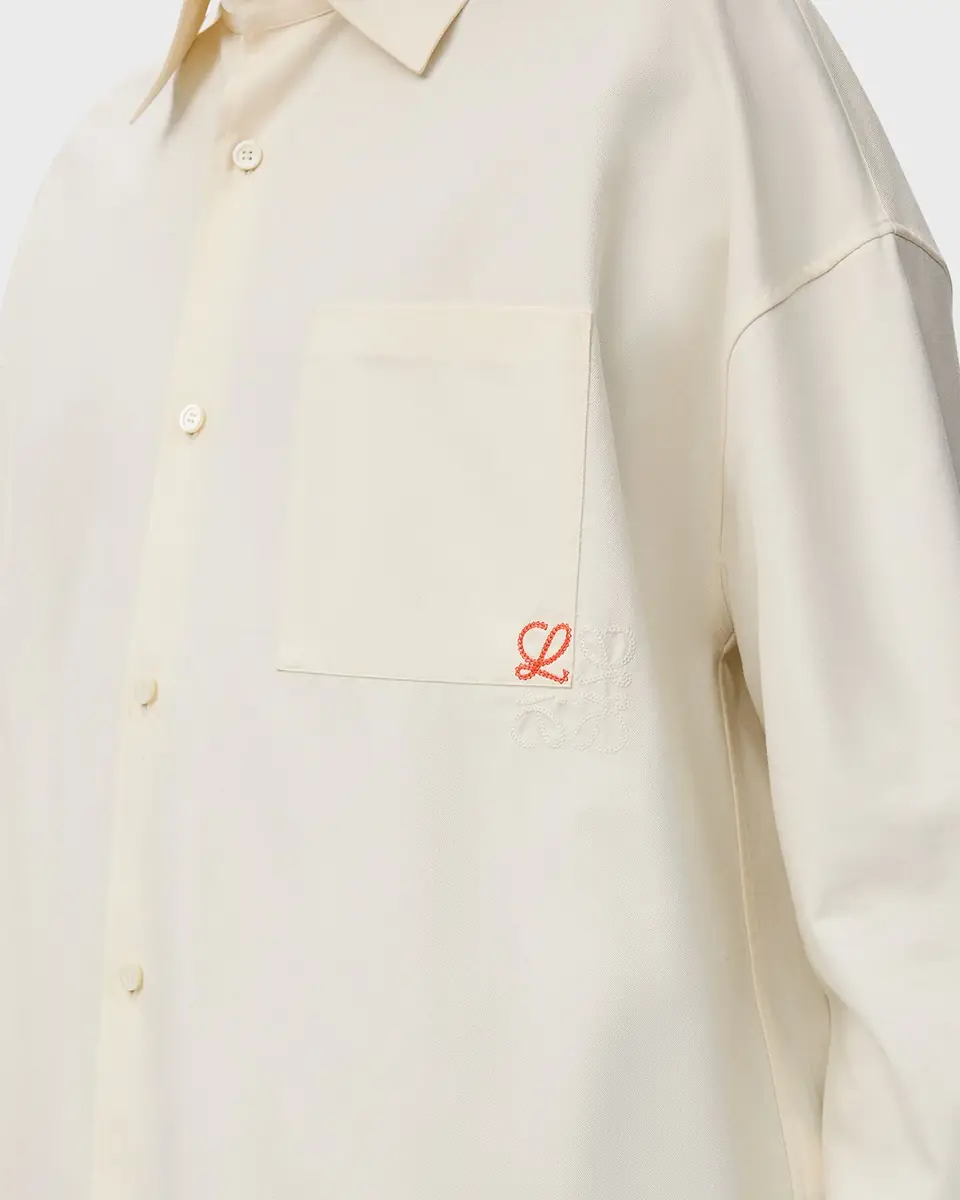 Loewe Men's Embroidered Anagram Pocket Button-Down Shirt | Thumbnail 5
