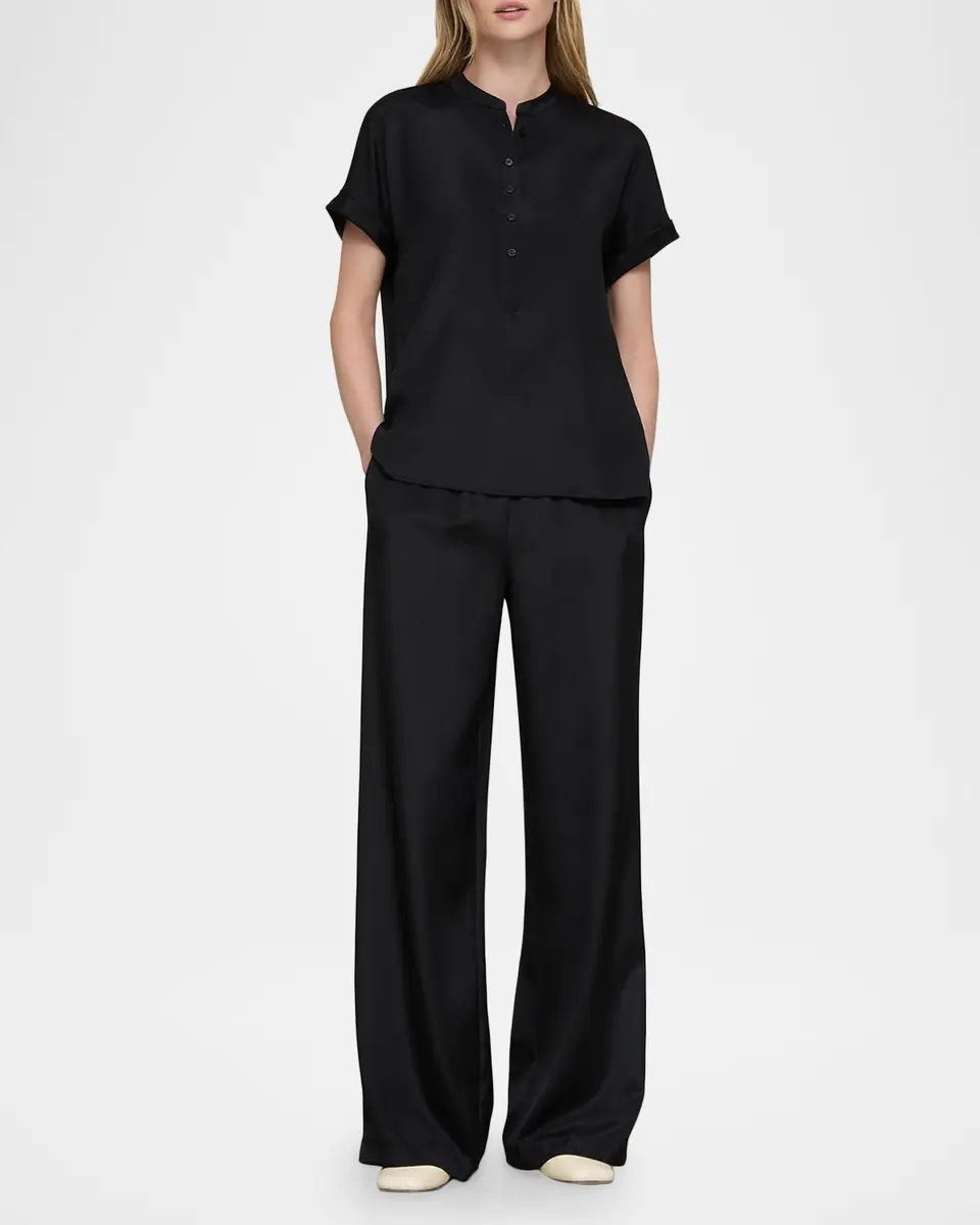 Lafayette 148 New York Penn Straight-Leg Silk Georgette Pants | Thumbnail 2 Lafayette 148 New York Penn Straight-Leg Silk Georgette Pants | Thumbnail 2