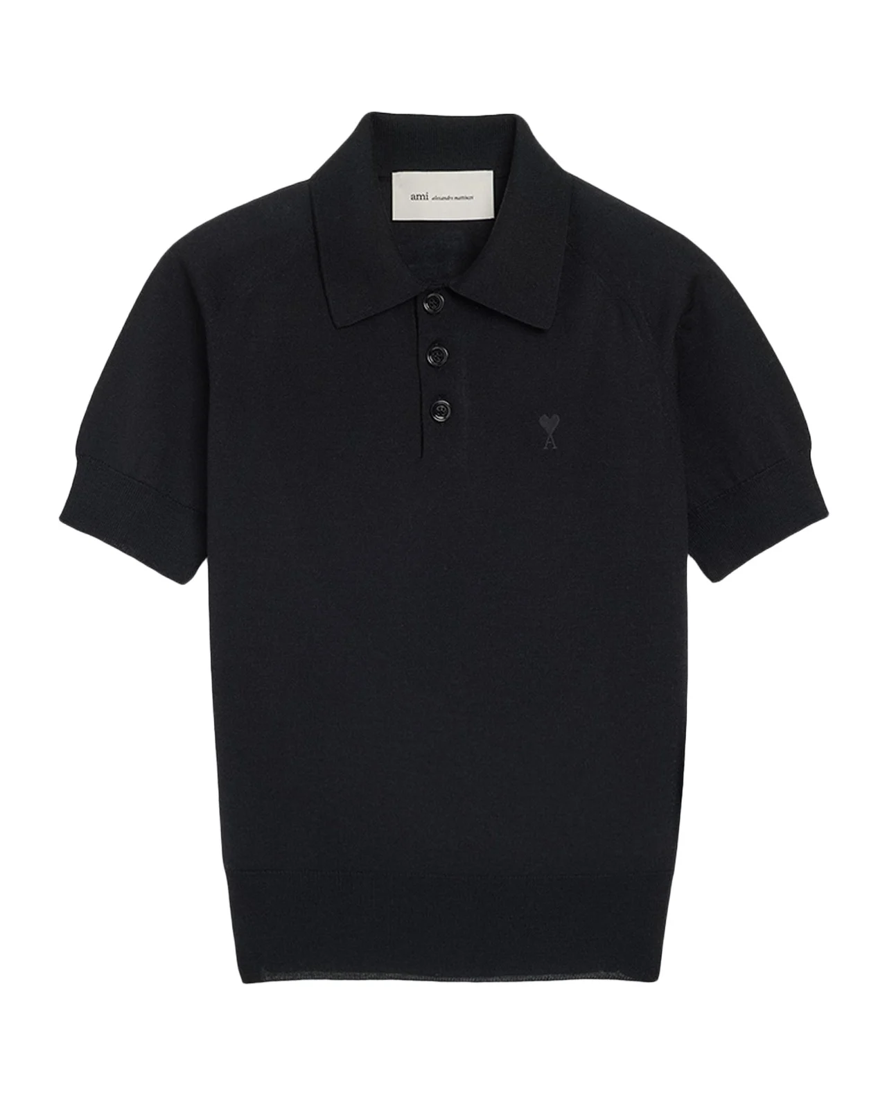 Ami De Coeur Short-Sleeve Wool Polo Top