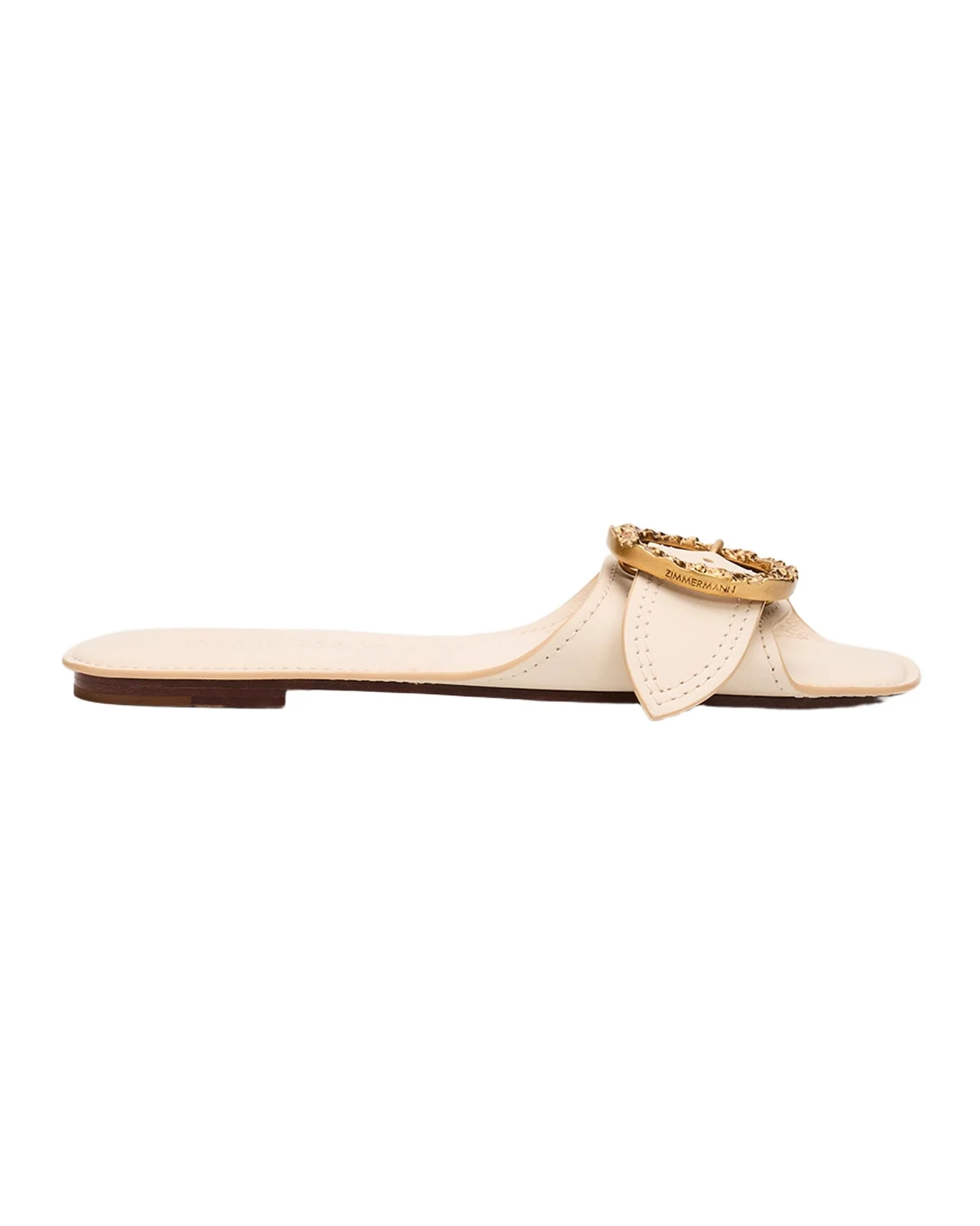Zimmermann Solena Leather Flat Slide Sandals