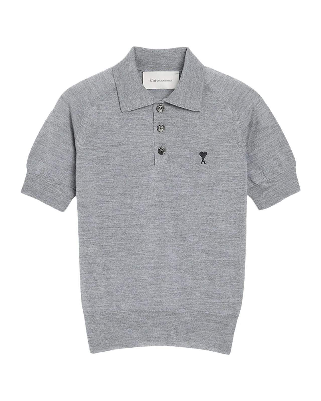 Ami De Coeur Short-Sleeve Wool Polo Top
