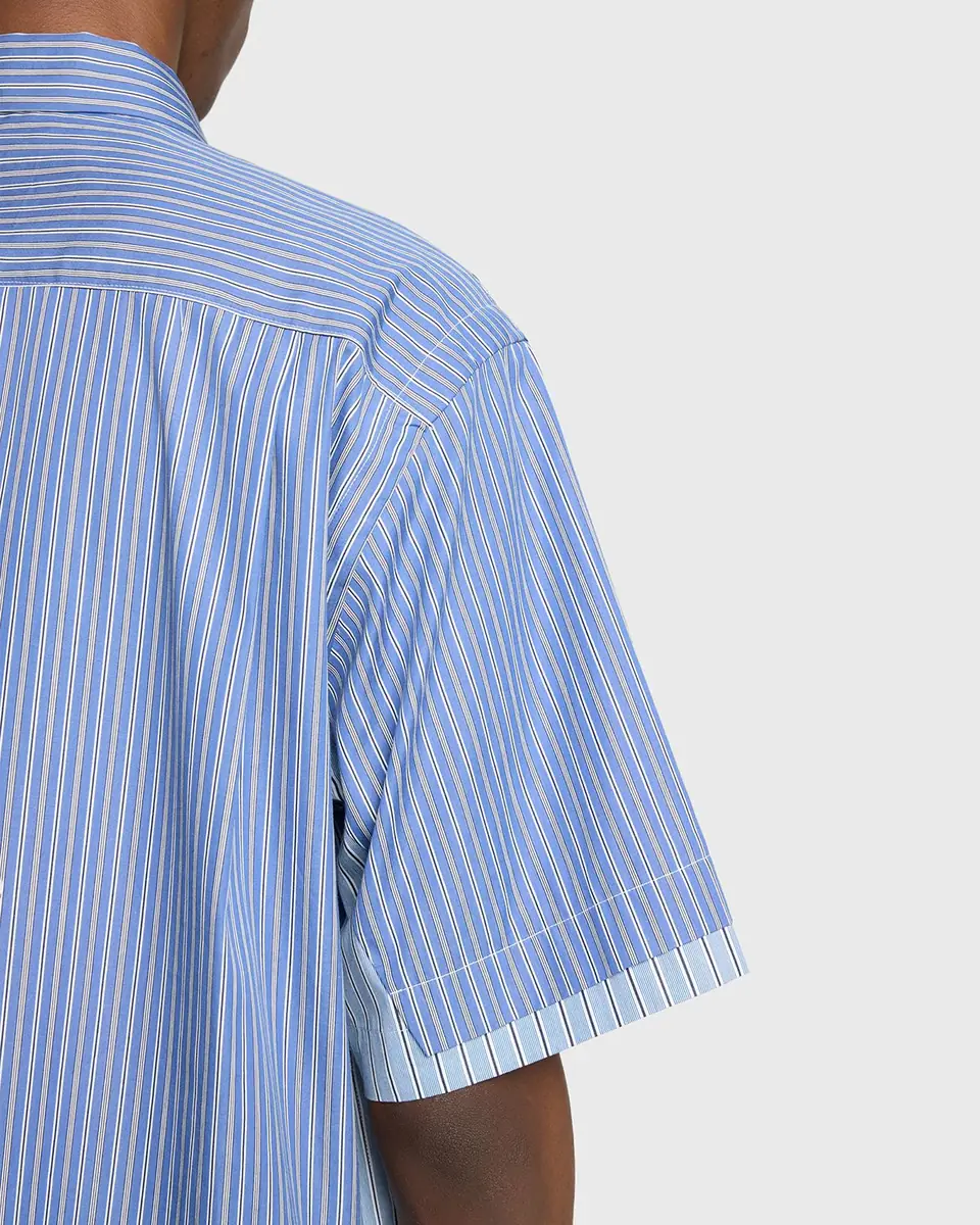 Sacai Men's Colorblock Striped Poplin Short-Sleeve Sport Shirt | Thumbnail 5 Sacai Men's Colorblock Striped Poplin Short-Sleeve Sport Shirt | Thumbnail 5