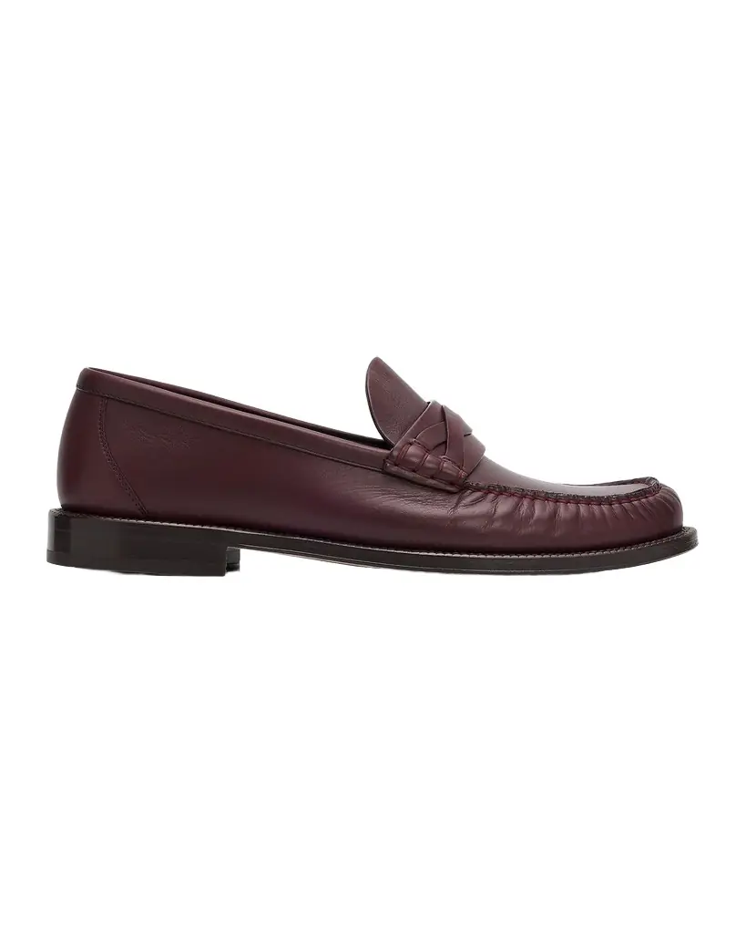 Brunello Cucinelli Men's Leather Moc-Toe Loafers