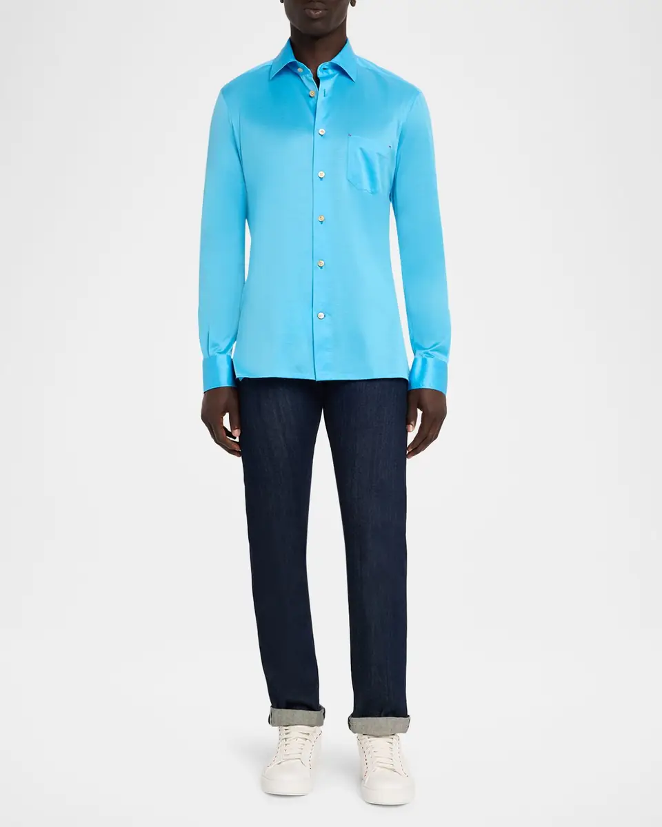 Sartorio Men's Cotton Pocket Button-Down Shirt | Thumbnail 2
