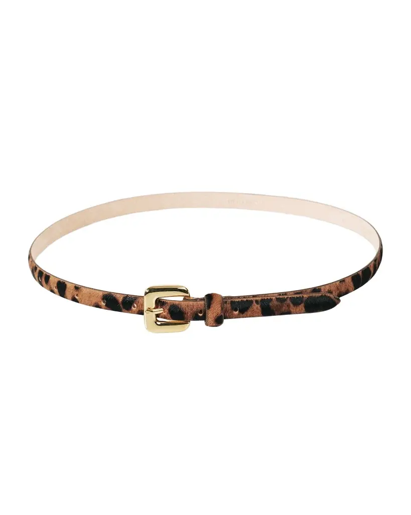 Déhanche Mara Leopard-Print Calf Hair Belt