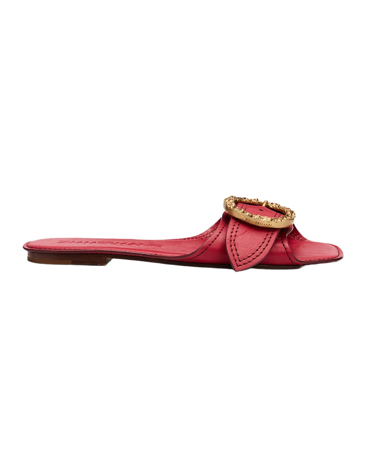 Solena Leather Flat Slide Sandals Solena Leather Flat Slide Sandals
