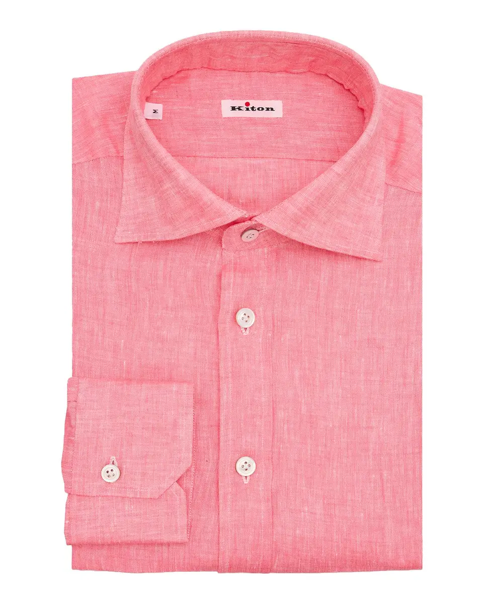 Kiton Men's Linen Button-Down Shirt | Thumbnail 3 Kiton Men's Linen Button-Down Shirt | Thumbnail 3