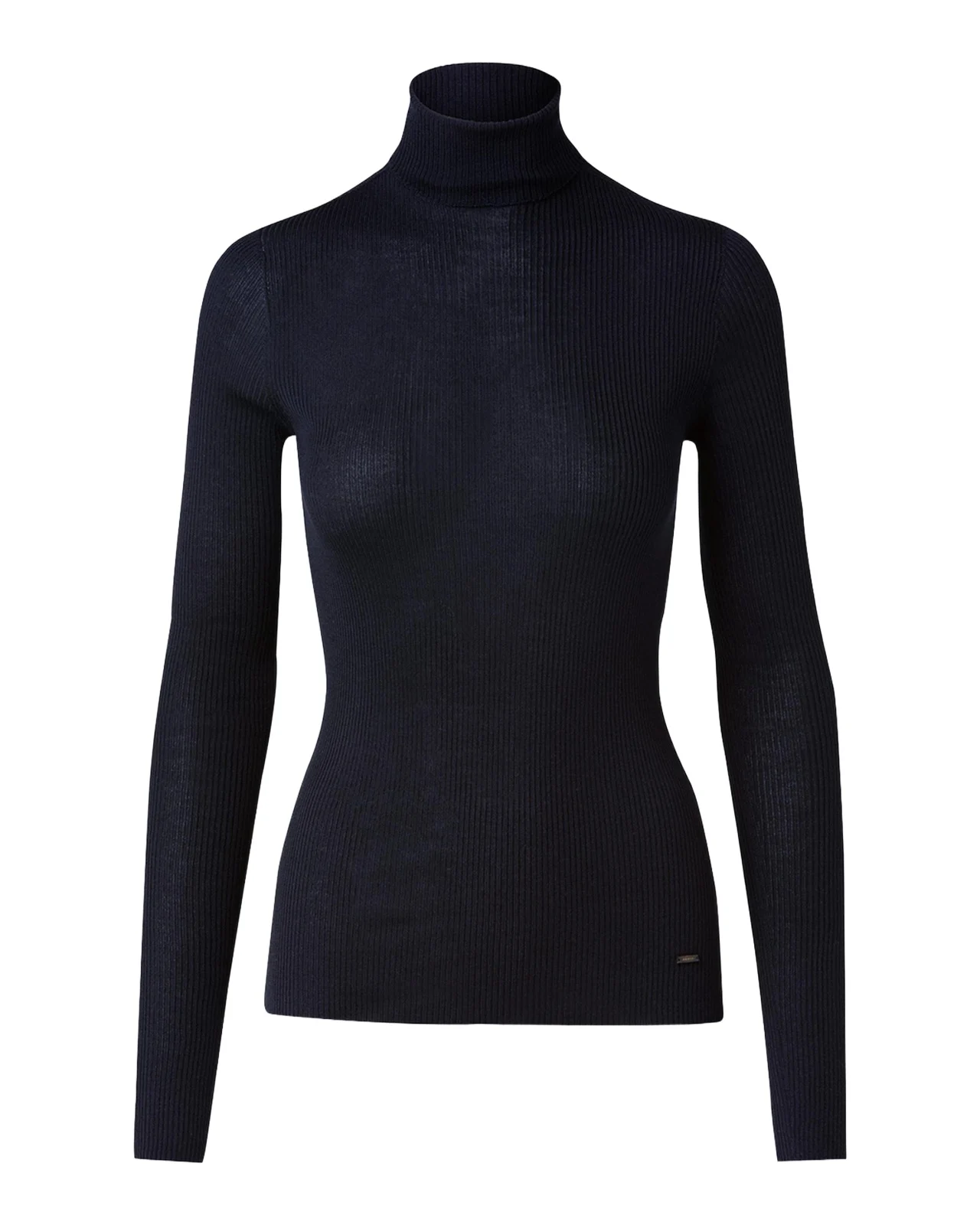 Cashmere-Silk Fine Ribbed Knit Pullover