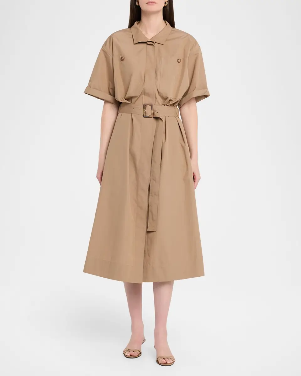 Lafayette 148 New York Belted Cotton Midi Shirtdress | Thumbnail 2
