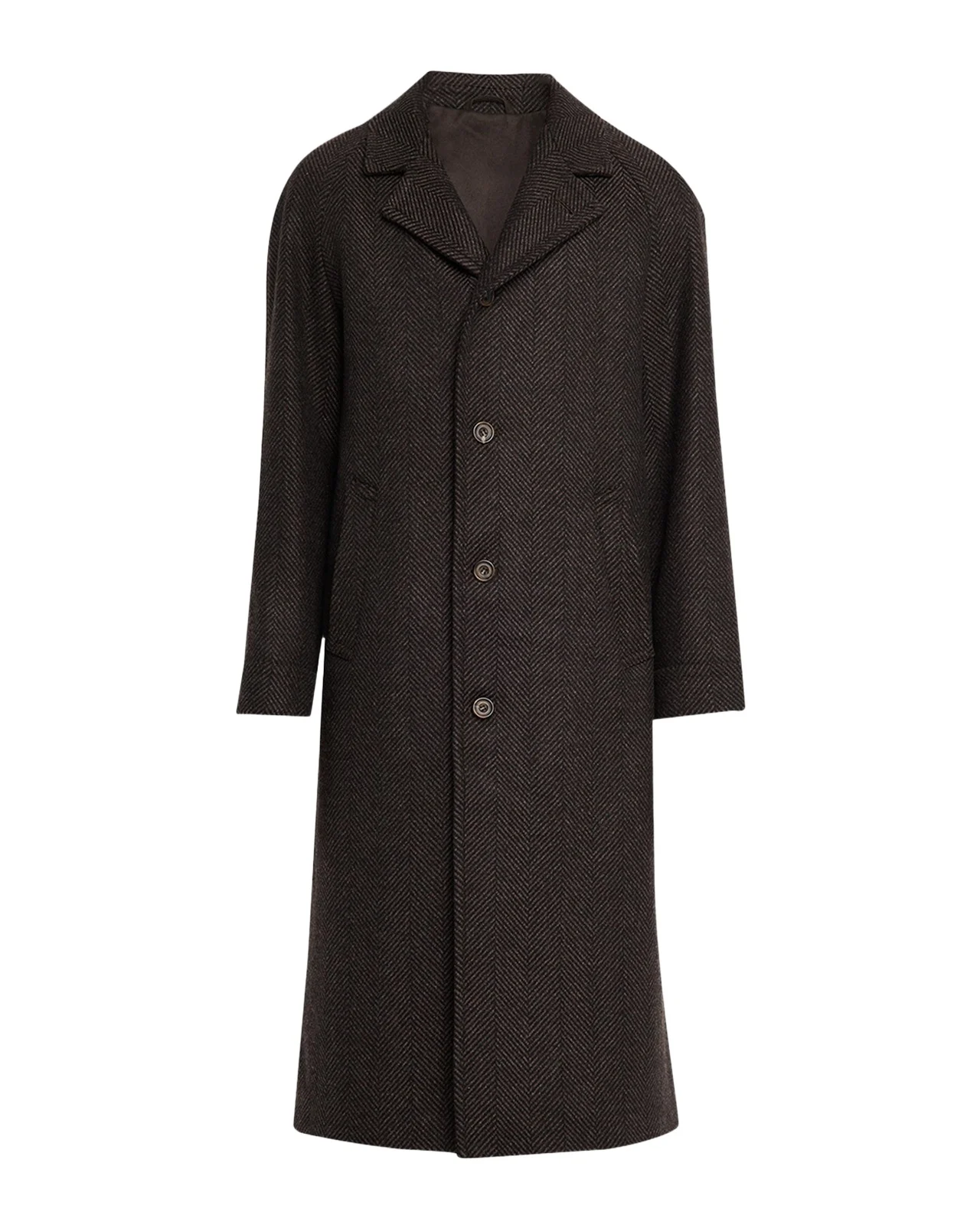 Anderson & Sheppard Men's Herringbone Wool Overcoat