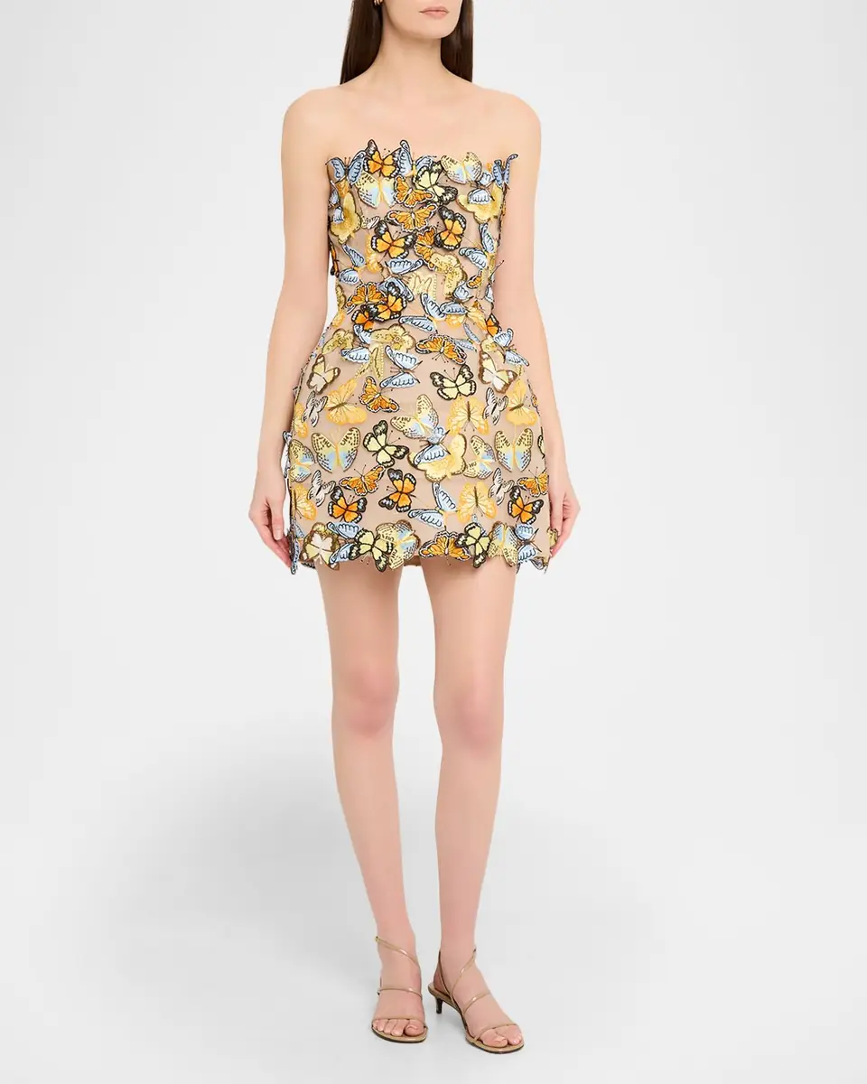 Bronx and Banco Maraya Strapless Butterfly-Embroidered Mini Dress | Thumbnail 4 Bronx and Banco Maraya Strapless Butterfly-Embroidered Mini Dress | Thumbnail 4