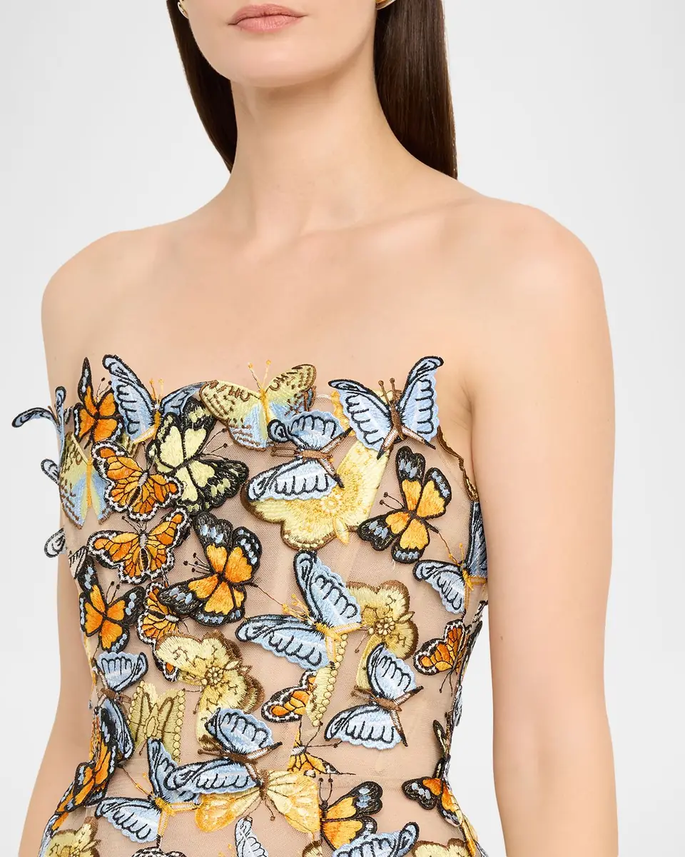 Bronx and Banco Maraya Strapless Butterfly-Embroidered Mini Dress | Thumbnail 5 Bronx and Banco Maraya Strapless Butterfly-Embroidered Mini Dress | Thumbnail 5