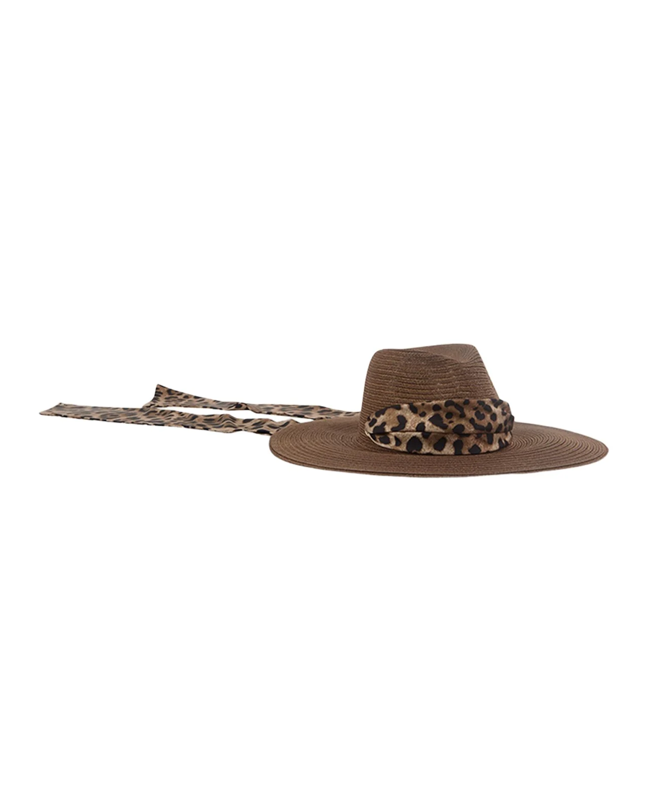 Eugenia Kim Cassidy Sun Hat with Leopard-Print Scarf
