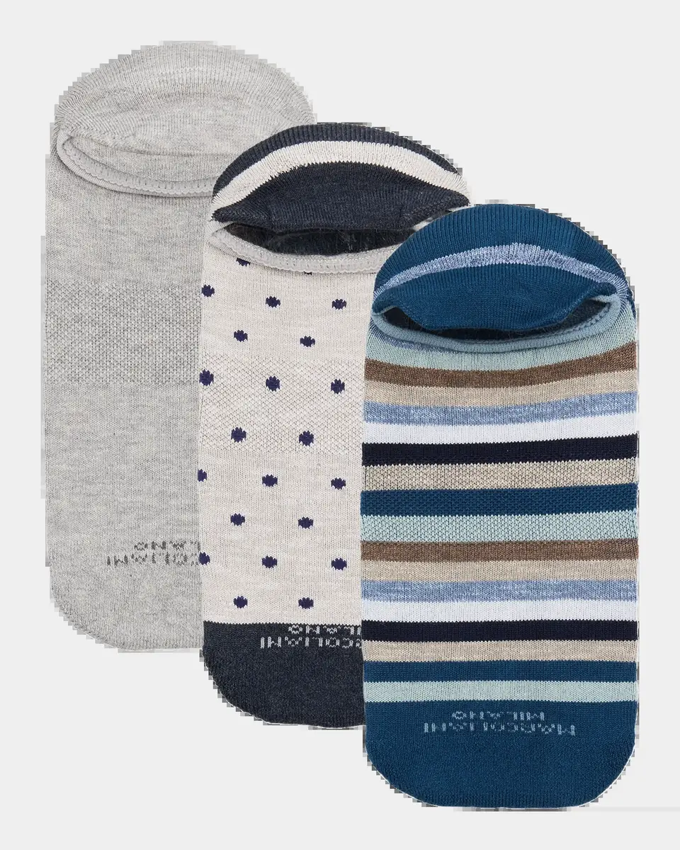 Marcoliani Men's Invisible Multicolor 3-Pack No-Show Sneaker Socks | Thumbnail 2 Marcoliani Men's Invisible Multicolor 3-Pack No-Show Sneaker Socks | Thumbnail 2