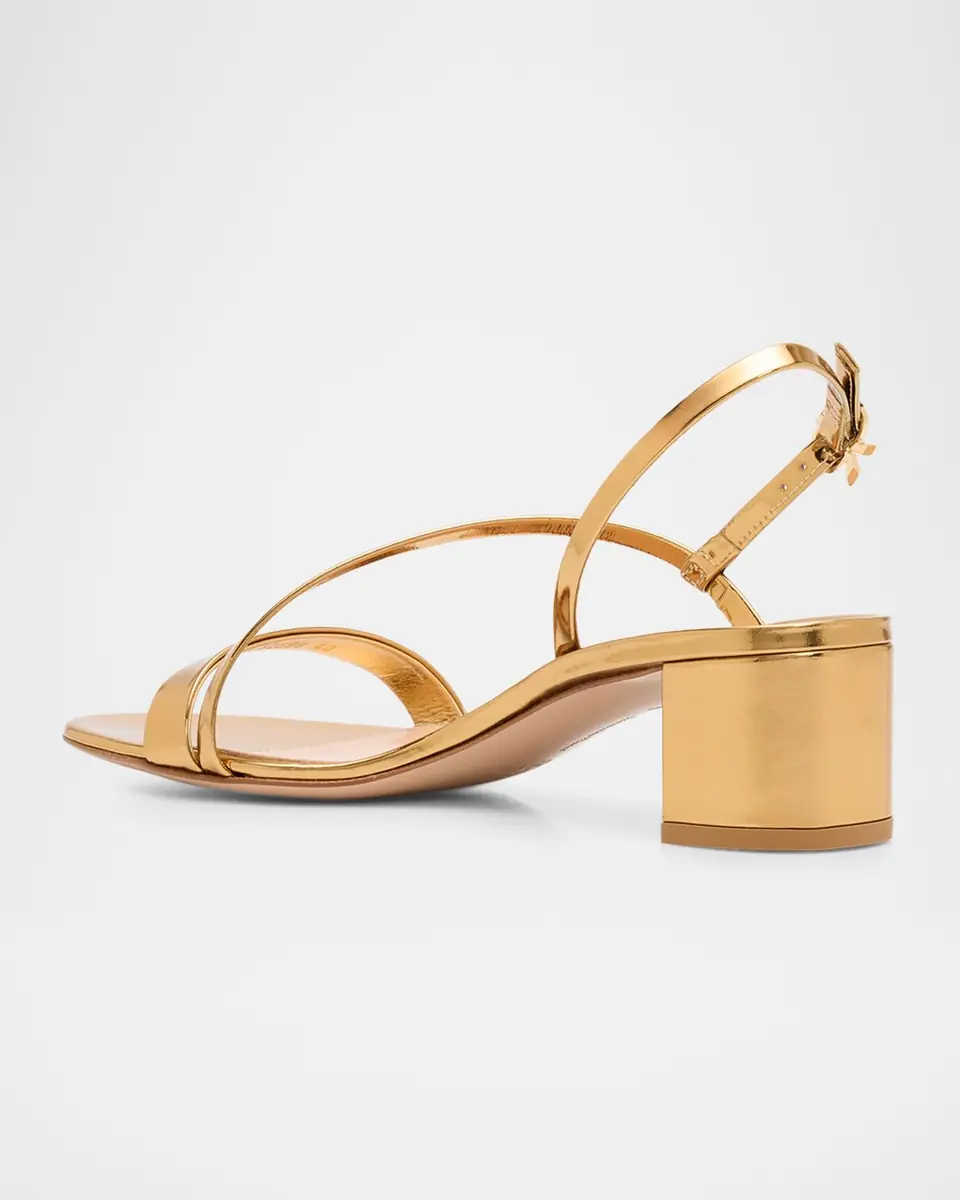 Gianvito Rossi 45mm Betsy Metallic Leather Sandals | Thumbnail 4