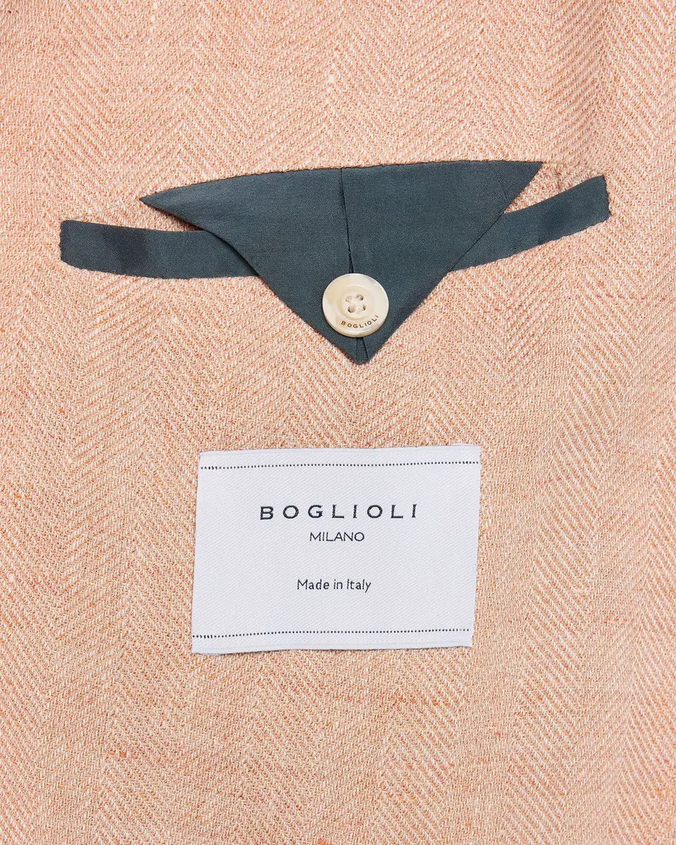 Boglioli Men's Linen and Wool Herringbone Single-Breasted Blazer | Thumbnail 6 Boglioli Men's Linen and Wool Herringbone Single-Breasted Blazer | Thumbnail 6