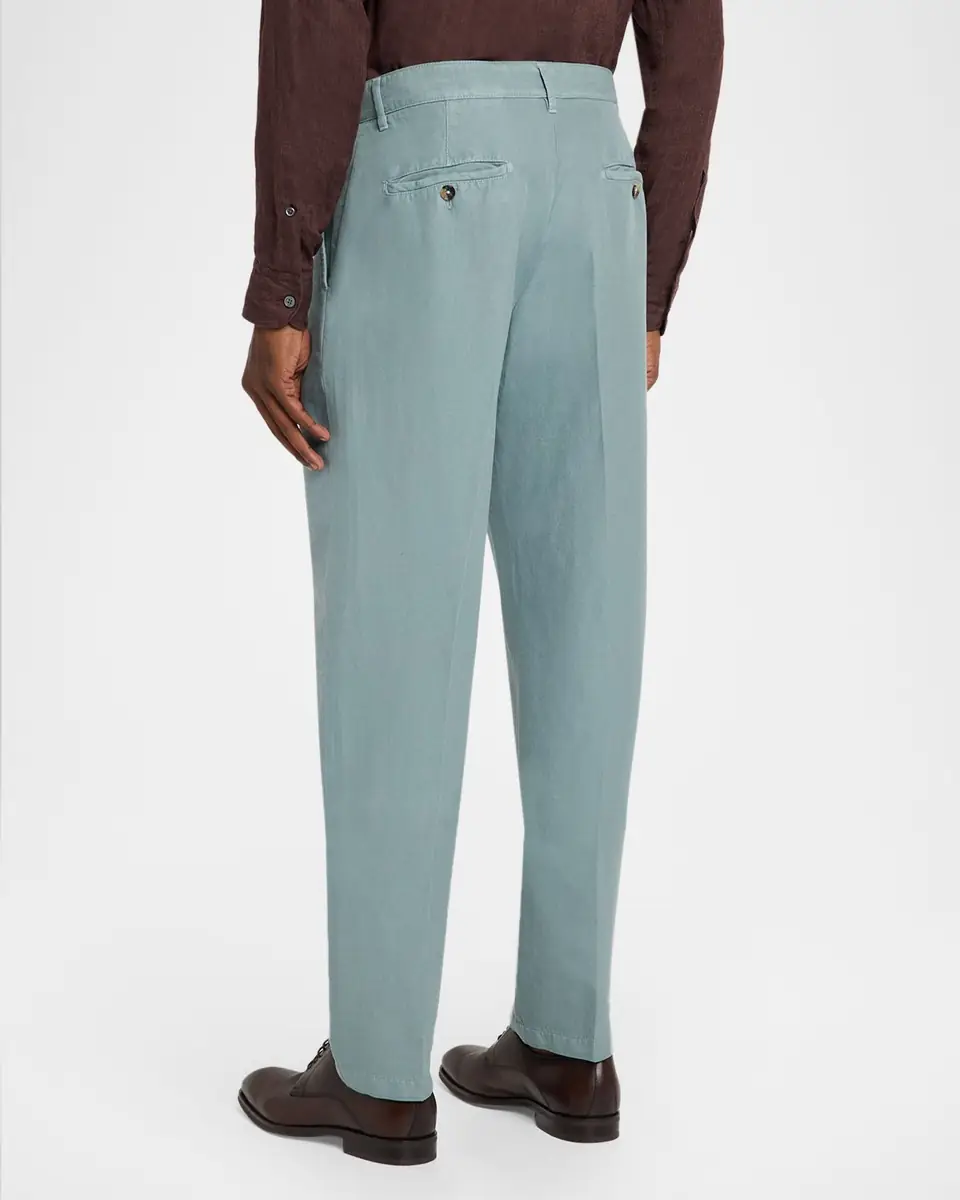 Isaia Men's Cotton and Linen Straight-Leg Pants | Thumbnail 3 Isaia Men's Cotton and Linen Straight-Leg Pants | Thumbnail 3