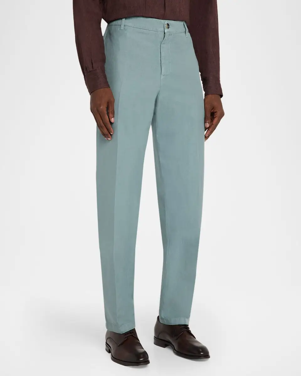 Isaia Men's Cotton and Linen Straight-Leg Pants | Thumbnail 4 Isaia Men's Cotton and Linen Straight-Leg Pants | Thumbnail 4