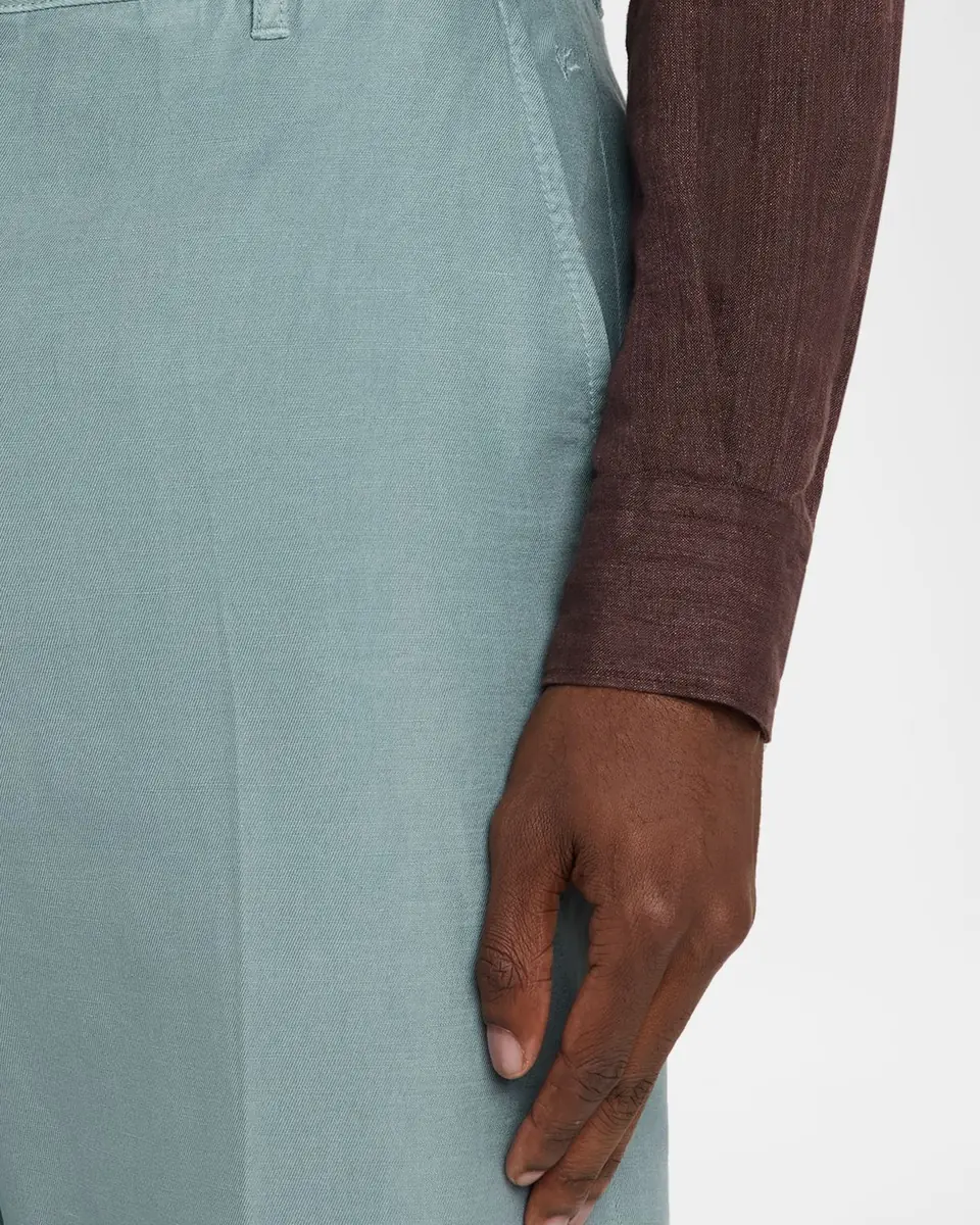Isaia Men's Cotton and Linen Straight-Leg Pants | Thumbnail 5 Isaia Men's Cotton and Linen Straight-Leg Pants | Thumbnail 5