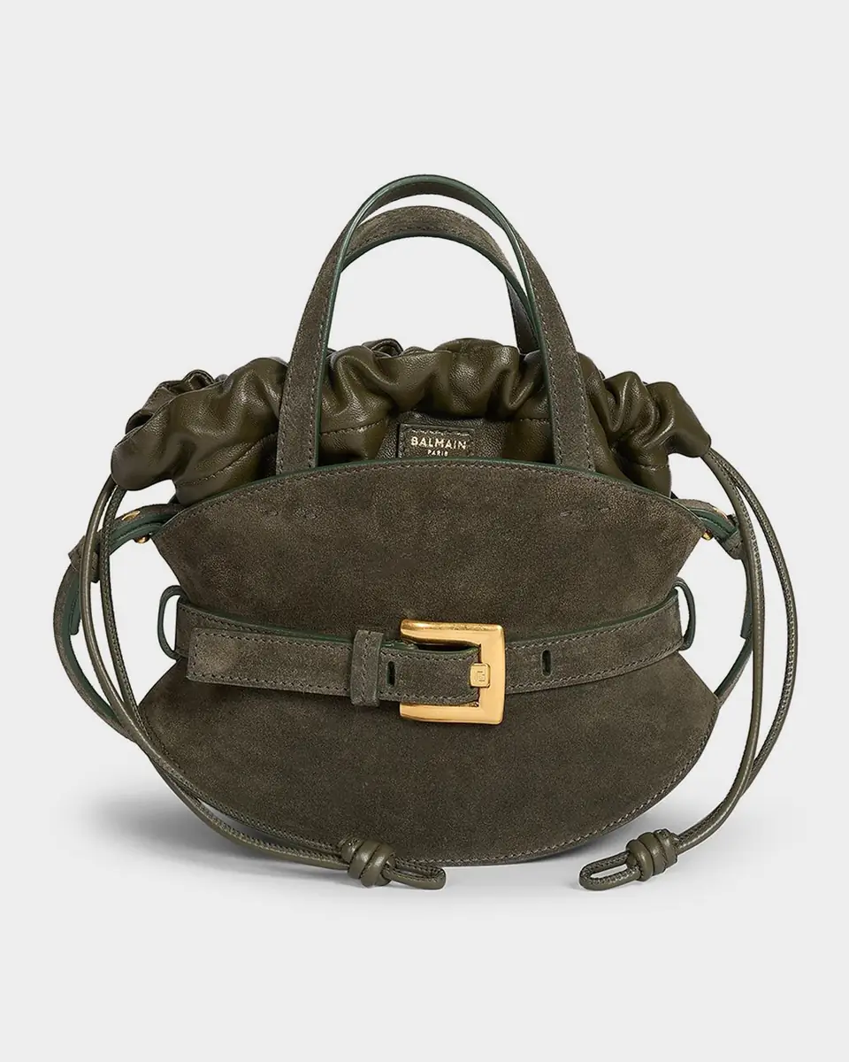 Balmain Shuffle Small Belted Top-Handle Bag in Suede | Thumbnail 7 Balmain Shuffle Small Belted Top-Handle Bag in Suede | Thumbnail 7