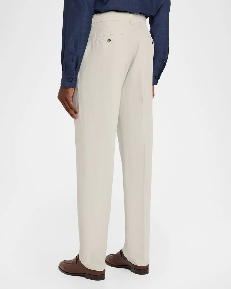 Isaia Men's Cotton and Linen Straight-Leg Pants | Thumbnail 3 Isaia Men's Cotton and Linen Straight-Leg Pants | Thumbnail 3